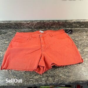 Ava & Viv Women's Plus Size 18W Orange Cut-Off Shorts Casual